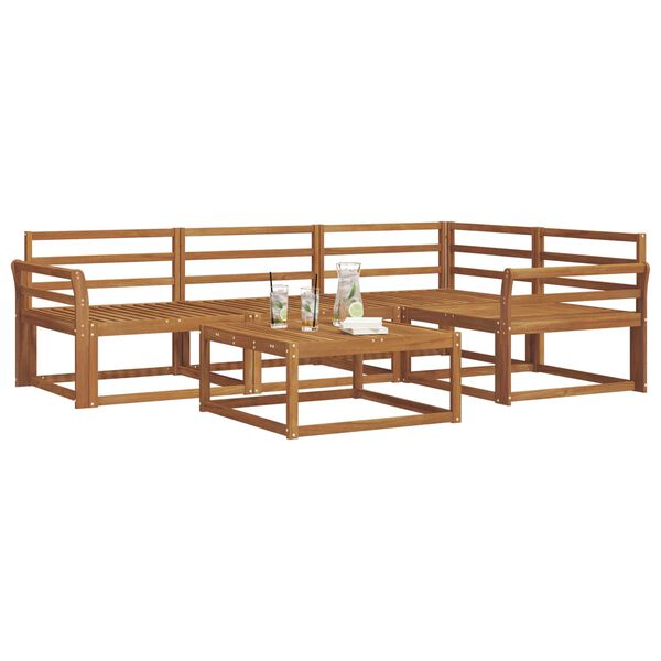 vidaXL Lauko sofos komplektas 5 pcs Natūrali Kietos akacijos mediena