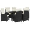 vidaXL Sofa Stalo Rinkinys su pagalve 7 pcs Juoda ir kreminė balta