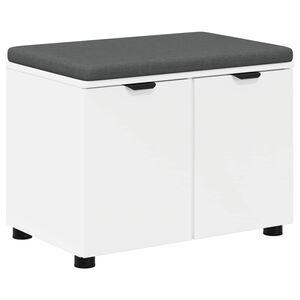 vidaXL Koridoriaus suolas su pagalve su lentyna Baltas 60 x 38 x 46 cm