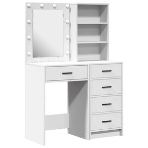 vidaXL Makiažo stalas 2 vnt. Balta 50 x 41 x 135 cm Apdirbta mediena