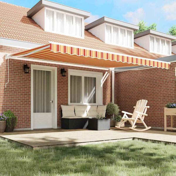 vidaXL I&scaron;traukiama markizė geltonos ir oranžinės spalvos 450 &times; 300 cm