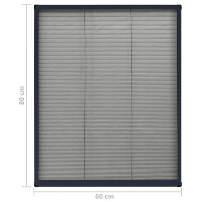 vidaXL Tinklelis nuo vabzdžių langams, antracito, 60x80cm, aliuminis