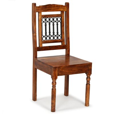 vidaXL Valgomojo kėdės, 2vnt., medienos masyvas su medaus apdaila