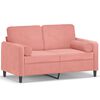 vidaXL Dvivietė sofa su pagalvėmis, rožinės spalvos, 120cm, aksomas
