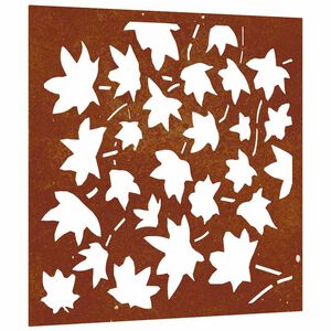 vidaXL Sodo sienos dekoracija, 55x55cm, corten plienas, klevo lapai