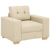 vidaXL Sofa 3 pcs Kreminė 221 x 80 x 80 cm Lino mi&scaron;inio audinys