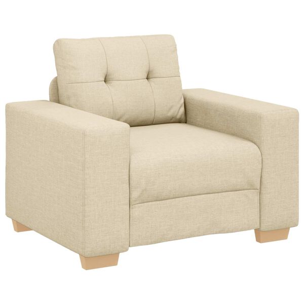 vidaXL Sofa 3 pcs Kreminė 221 x 80 x 80 cm Lino mi&scaron;inio audinys