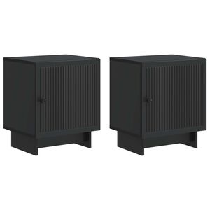 vidaXL &Scaron;alia lovos spintelė 2 pcs Juoda 43 x 34,5 x 50 cm