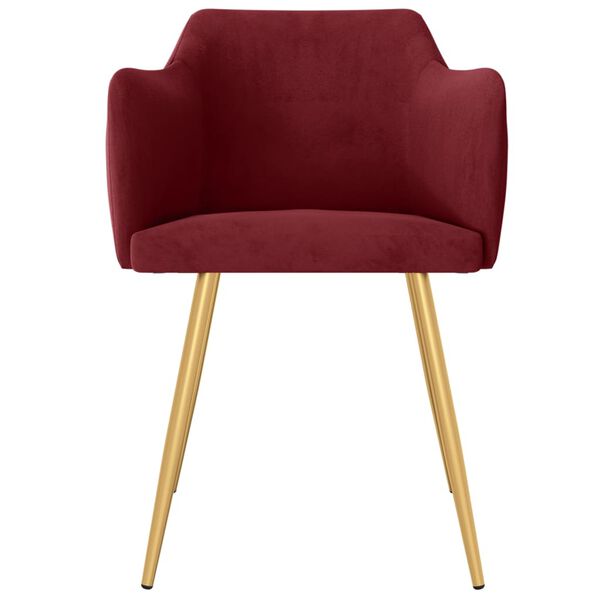 vidaXL Valgomojo kėdės, 2vnt., raudonojo vyno spalvos, aksomas