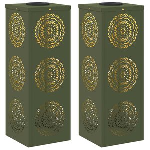 vidaXL Saulės LED &scaron;aligatvio &scaron;viesa 2 vnt. &Scaron;ilta balta 18 x 18 x 50 cm
