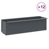 vidaXL Gėlių loveliai Euro paletėms, 12vnt., pilki, 36x13,5x9,5cm, PP