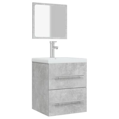 vidaXL Vonios kambario spintelė su veidrodžiu, pilka, 41x38,5x48cm