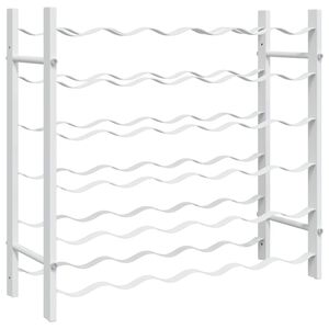 vidaXL Vyno laikiklis 36 buteliams, baltos spalvos, metalas