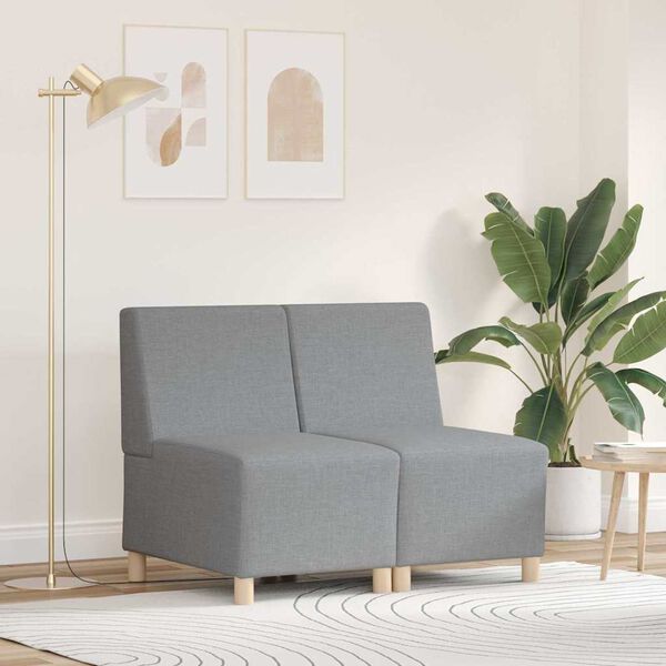 vidaXL Modulinis sofa vienetas be rankų 2 pcs &Scaron;viesiai pilka