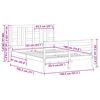 vidaXL Lovos rėmas su galvūgaliu, medienos masyvas, dvivietis