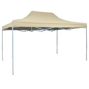 vidaXL I&scaron;skleidžiama palapinė, 3x4,5m, kreminė balta