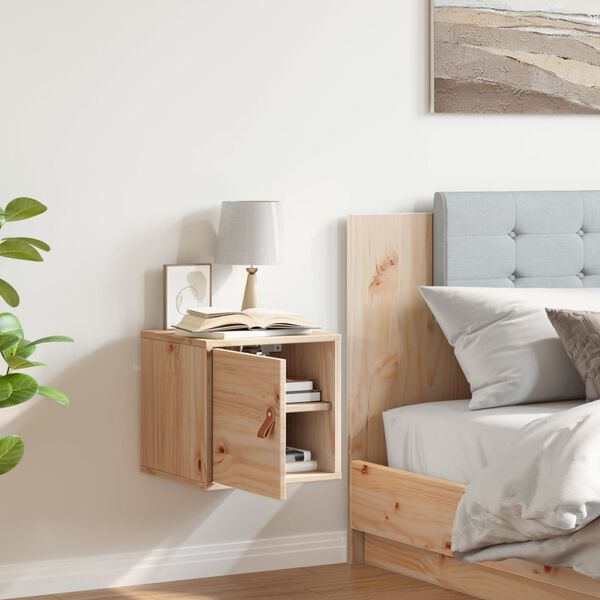 vidaXL Sieninė spintelė, 31,5x30x30 cm, pu&scaron;ies masyvas