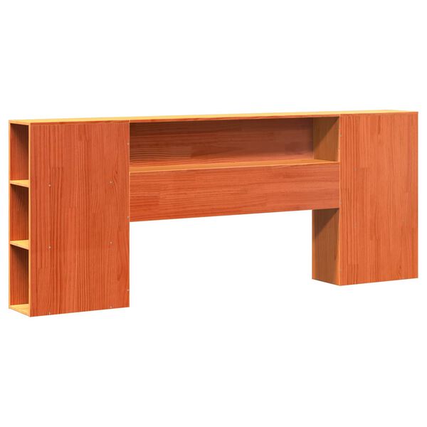 vidaXL Lovos rėmas su saugykla 2 pcs Va&scaron;ko ruda Kietas pu&scaron;ies medis