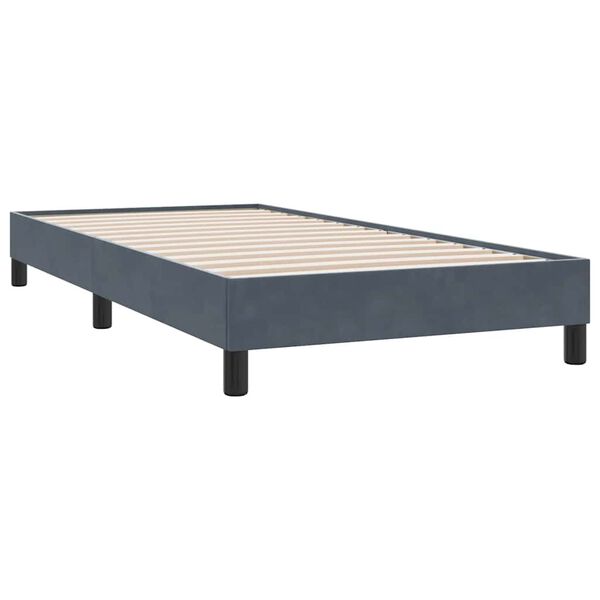 vidaXL Box Spring Lova be čiužinio Tamsiai pilka 80x210 cm aksomas
