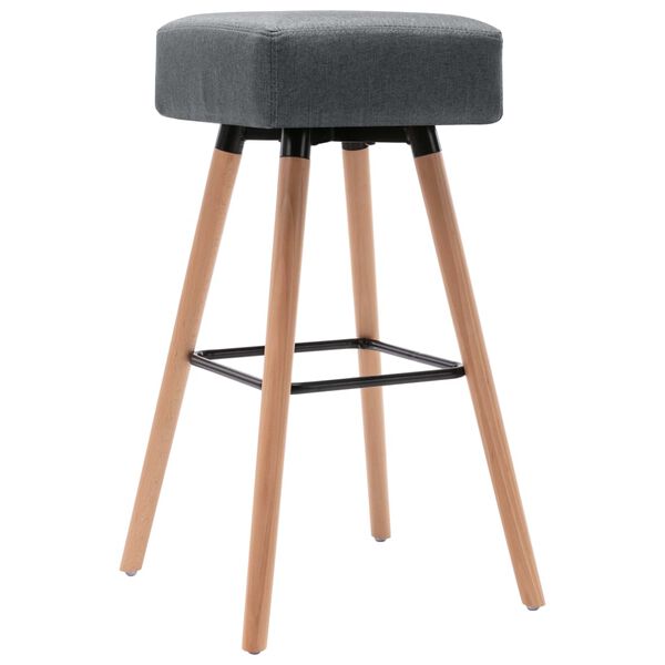 vidaXL Baro taburetės, 2vnt., &scaron;viesiai pilkos spalvos, audinys