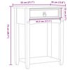 vidaXL Konsolinis staliukas Corona, 55x35x73cm, pušies masyvas