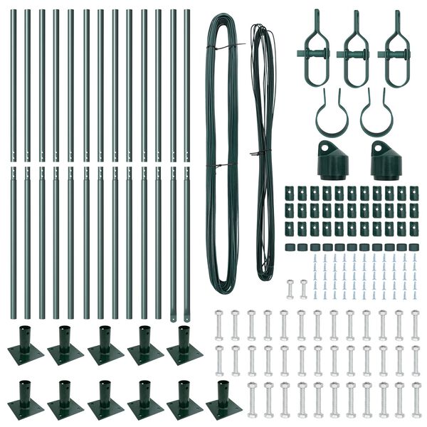 vidaXL Tvorelių stulpai 13 pcs Žalia Ø32mm 130 cm