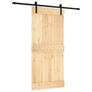 vidaXL Slankios durys Natūrali ir juoda 95 x 210 cm
