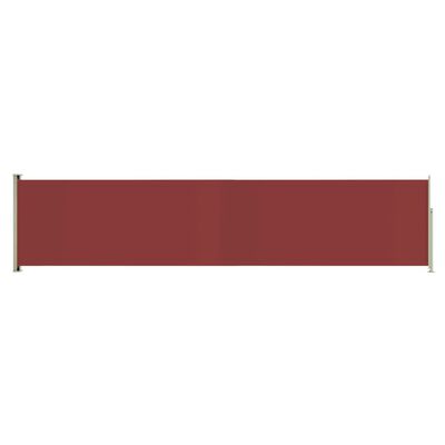 vidaXL Ištraukiama šoninė kiemo pertvara, raudonos spalvos, 140x600cm