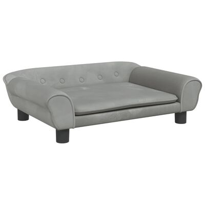 vidaXL Vaikiška sofa, šviesiai pilkos spalvos, 70x45x26cm, aksomas