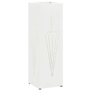 vidaXL Lietaus skėtis stovas Balta 15,5 x 15,5 x 49 cm Plienas