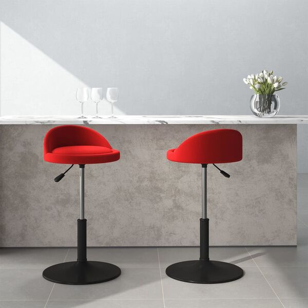 vidaXL Pasukamos valgomojo kėdės, 2vnt., vyno raudonos, aksomas