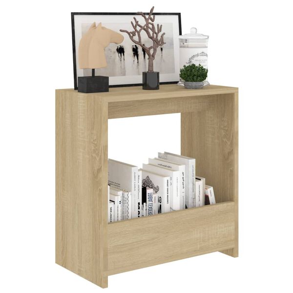 vidaXL &Scaron;oninis staliukas, sonoma ąžuolo, 50x26x50cm, apdirbta mediena