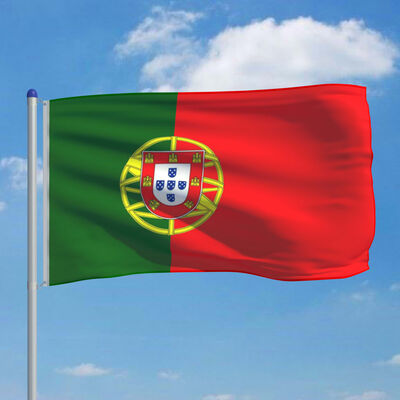 vidaXL Portugalijos vėliava su stiebu, aliuminis, 6m