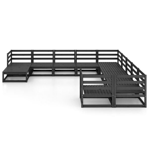 vidaXL Sodo poilsio baldų komplektas, 11 dalių, pušies masyvas