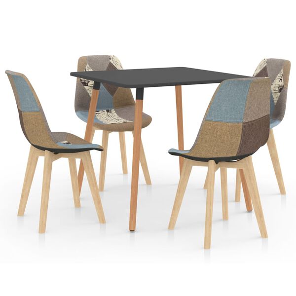 vidaXL Valgomojo baldų komplektas, 5 dalių, pilkas (287240+289171)