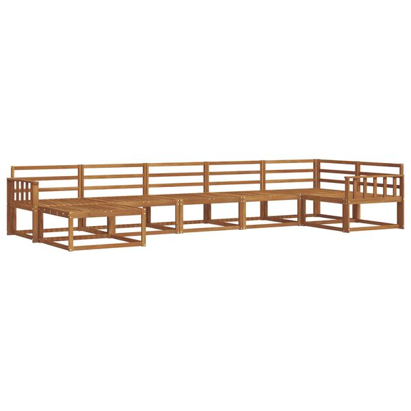 vidaXL Lauko sofos komplektas 7 pcs Natūrali Kietos akacijos mediena