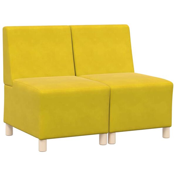vidaXL Modulinis sofa vienetas be rankų 2 pcs Geltona 55 x 74 x 82 cm