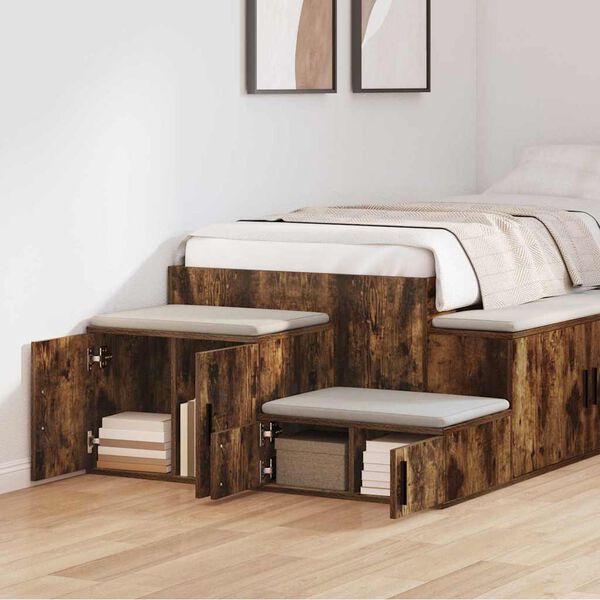 vidaXL Oppbevaringsskap 2 pcs Rūkyta ąžuolas 118 x 41 x 40 cm