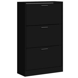 vidaXL Spintelė batams, juodos spalvos, 63x24x103cm, apdirbta mediena