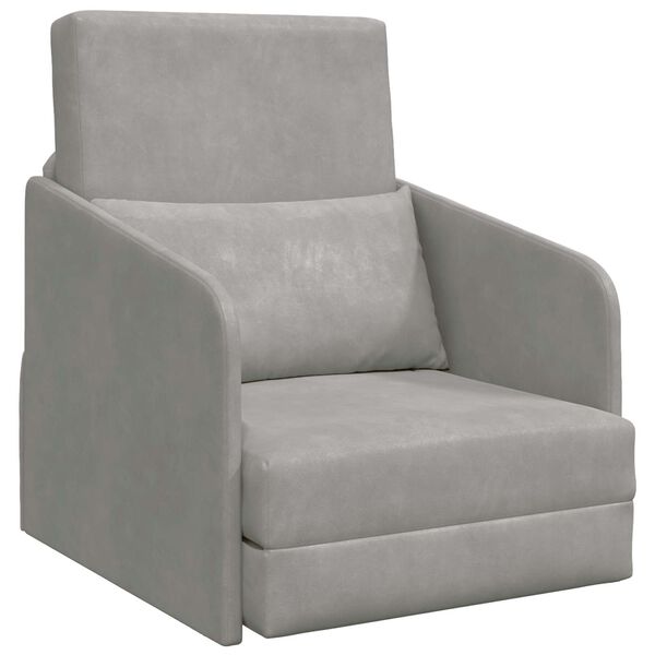 vidaXL Sofa lova &Scaron;viesiai pilka 65 x 80 x 83 cm Aksomas