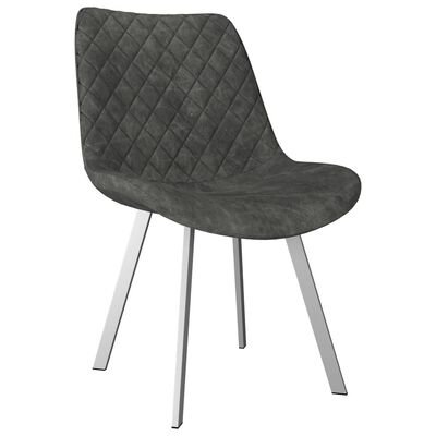 vidaXL Valgomojo kėdės, 6 vnt., pilkos spalvos, dirbtinė versta oda