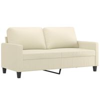 vidaXL Dvivietė sofa, kreminės spalvos, 140cm, dirbtinė oda