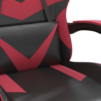 vidaXL Žaidimų kėdė, juodos ir raudonojo vyno spalvos, dirbtinė oda