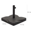 vidaXL Skėčio stovas, juodas, kvadratinis, 20kg