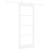 vidaXL Slankios durys 83 x 202 cm Tvirtos pu&scaron;ies mediena ir stiklas