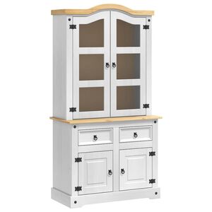 vidaXL Kabalas CORONA Balta 100 x 48,5 x 179 cm Kietos pu&scaron;ies mediena