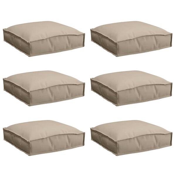 vidaXL Pagalvėlė 6 pcs Taupe 40 x 40 x 8 cm Oksfordo audinys