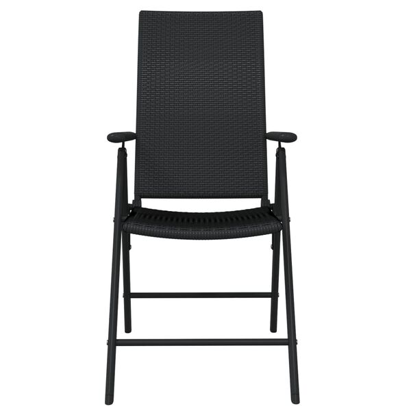 vidaXL Sodo valgomojo baldų komplektas, 7 dalių, juodos spalvos