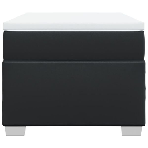 vidaXL Lova su spyruoklėmis ir čiužiniu, juoda, 90x190cm, dirbtinė oda