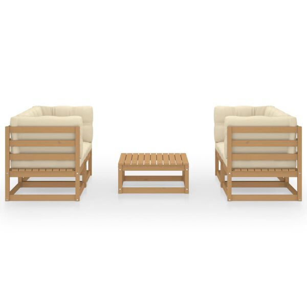 vidaXL Sodo komplektas su pagalvėlėmis, 5 dalių, pu&scaron;ies masyvas